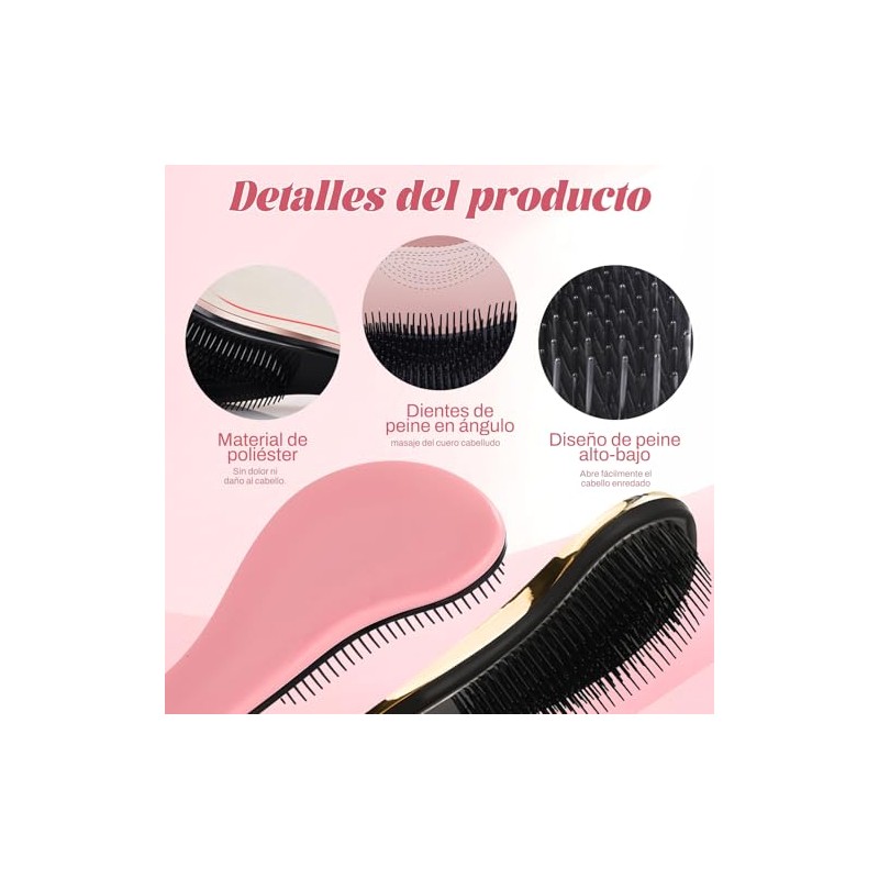 JEELEEKO 2 Piezas Cepillo desenredante,Cepillo para Cabello, Antiestático Cepillo para