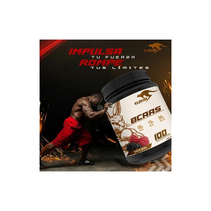 Aminoácidos Pre Entreno Bcaas Klokan 1kg 100servicios Sabor