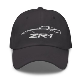 C4 Sports Car ZR1 Dad hat Silhouette Design for Fourth Gen Corvette Owners Drivers Cap Dark Grey