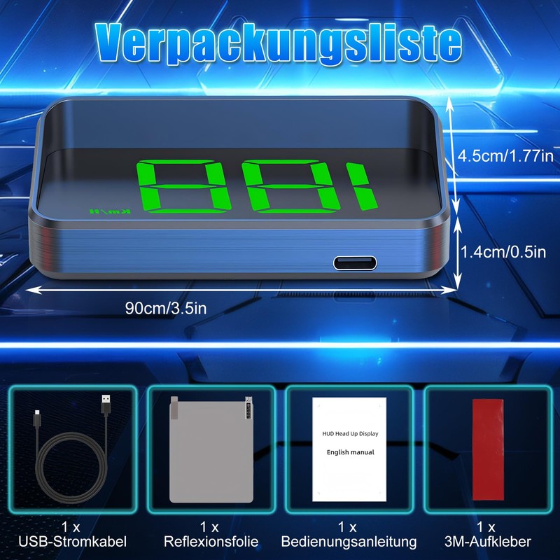 WODHMIEY HUD Speedometer Projector, Windshield Projector Speedometer HUD with GPS