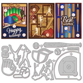 GLOBLELAND Baseball Kit Cutting Dies for DIY Scrapbooking Metal Sports Men Cut Dies Sports Words Die Cuts for Card Making Embossing Photo Album Craft Decor