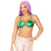 Leg Avenue Women's Mermaid Seashell Bikini Top, Emerald, Small