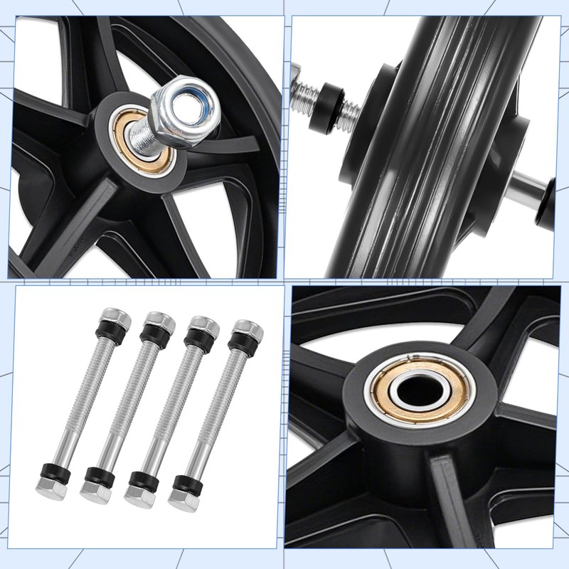 BOHUIZ 4 Pcs 6 Inch Walker Wheels Replacement, Replacement Wheels