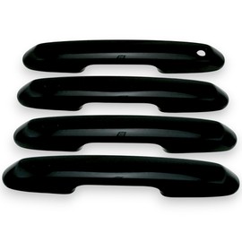 Snap On Chrome Delete Gloss Black Car Door Handle Cover Trim Accessories Compatible with 2024 Toyota Grand Highlander, Works Over Keyless Sensors, DH6337BLK