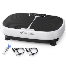 MERACH EMS Vibration Plate Exercise Machine, Lymphatic Drainage Machine, Whole Body Workout Vibration Platform for Wellness and Fitness - Color: White