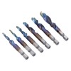 6Pcs Spiral Tap Drill Multifunctional HighSpeed Steel Hex Shank Drill