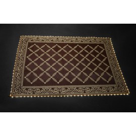 Stylish Camping L118117WL 8-feet by 11-feet LED Illuminated Patio Mat - Outdoor Patio Brown/Beige RV Camping Mat