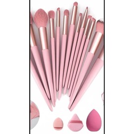 Ohtomber Kit Maquillaje Kit De Maquillaje Completo Brochas De Maquillaje 16 Piezas Rosa Esponjas Estuche Uso Profesional Multiusos Rosa