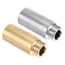 PATIKIL Shower Head Extension Arm, 1 Set Copper G1/2 Male to Female Thread 61mm Length Pipe Fitting Shower Head Extender