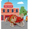 DolliBu Lying Moose Firefighter Stuffed Animal with Name Personalization -