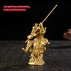 Chinese Brass Monkey King Figurine Sun Wukong Statue Housewarming Congratulatory
