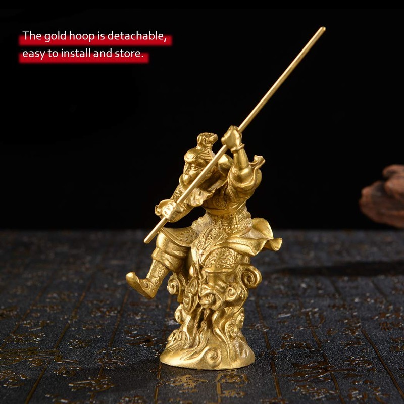 Chinese Brass Monkey King Figurine Sun Wukong Statue Housewarming Congratulatory