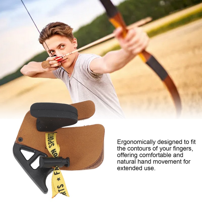 Double PU Leather Archery Finger Tab Archery Finger Guard Fingers