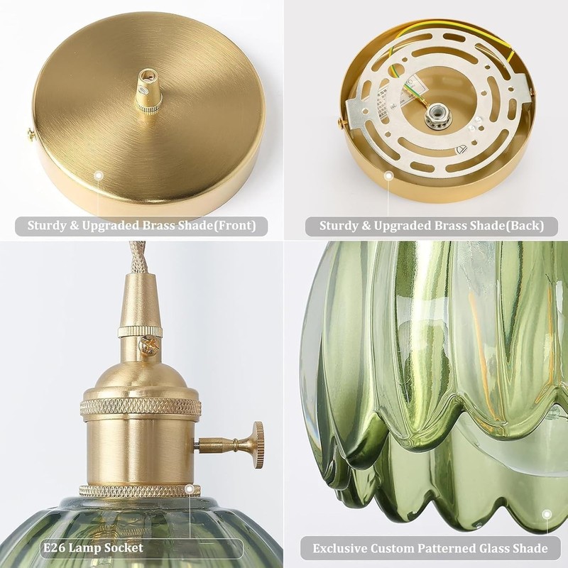 Battery Operated Ceiling Light,Pendant Light Petal Glass Battery Chandelier Light
