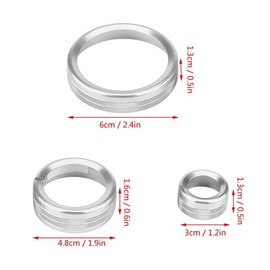 KSTE Centre Knob Cover, 3 Pieces Car Center Control Multimedia Knob Circle Cover Order for A-l-f-a R-o-m-eo Gi-u-lia Stelvio (Silver)