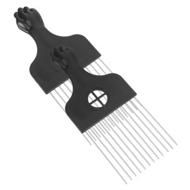 FOMIYES 2pcs Steel Needle Comb Hair Styling Comb for Curly Hair Wide Tooth Afro Pick Lift for Long Thick
