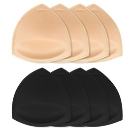 TopBine Bra Pads Inserts Women's Sports Cups Removable Bra Replacement Insert for Bikini Swimsuit (Triangle Massage M(2 beige +2 black), A/B)