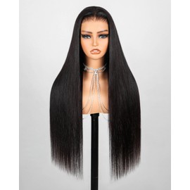Megalook hair Glueless Wigs Human Hair Glueless Wear and Go Straight Lace Front Wigs Human Hair Pre Plucked Pre Cut 6x5 HD Lace Closure Wigs Human Hair 22 Inch