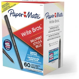 Paper Mate 4621401 Write Bros Ballpoint Pens, Medium Point (1.0mm), Black, 60 Count