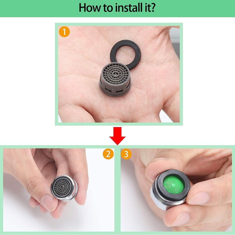 20 Sets Kitchen Faucet Aerator Replacement with Gasket Flow Restrictor