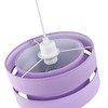 Contemporary Quality Lilac Linen Fabric Triple Tier Ceiling Pendant Light