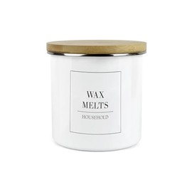 Minimalist Range Wax Melts Storage Canister - White Metal Enamel Kitchen and Bathroom Storage Container