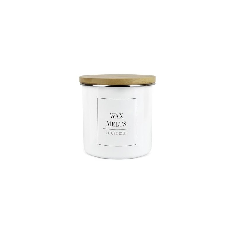 Minimalist Range Wax Melts Storage Canister - White Metal Enamel