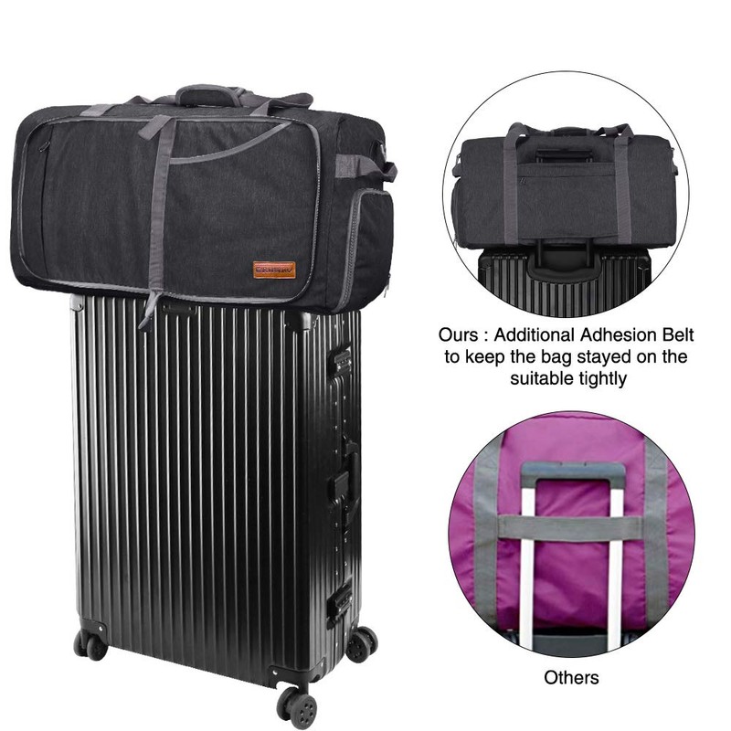 Canway 65L Travel Duffel Bag, Foldable Weekender Bag with Shoes