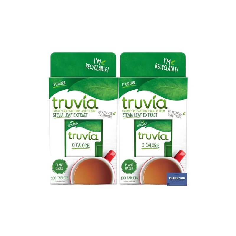Truvia Stevia Leaf Sweetener Tablets - 2 x 100s Packs