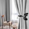 HIKMLK Piano Black Leaf Curtain Tiebacks - Piano-Lacquer Aluminum Holdbacks