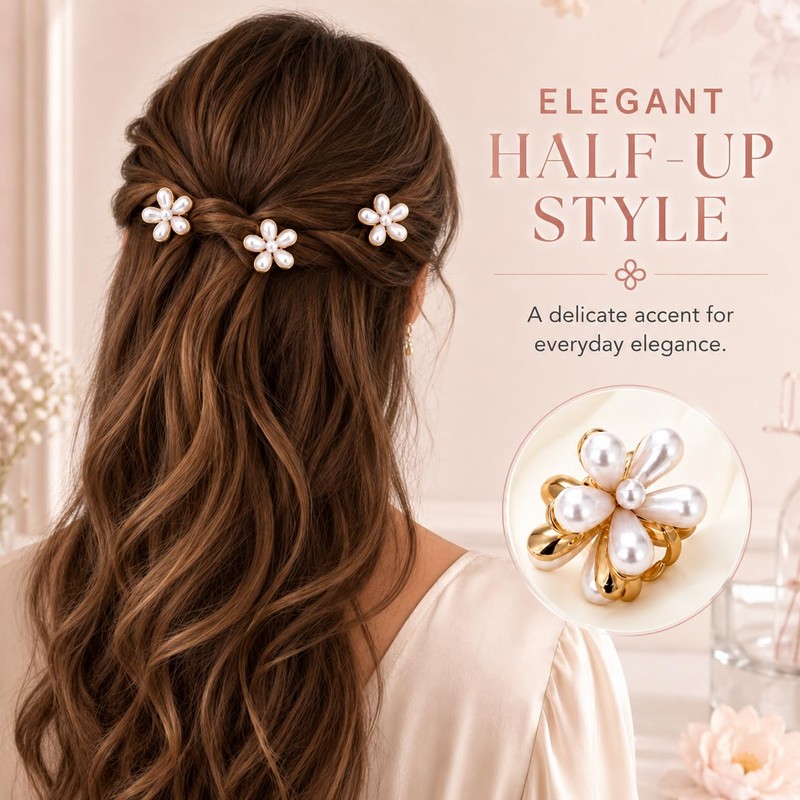 24 Pcs Small Pearl Hair Clips for Women Girls, Mini