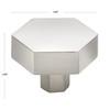GlideRite 1-1/2 Inch Solid Hexagon Cabinet Knob, Satin Nickel, 5824