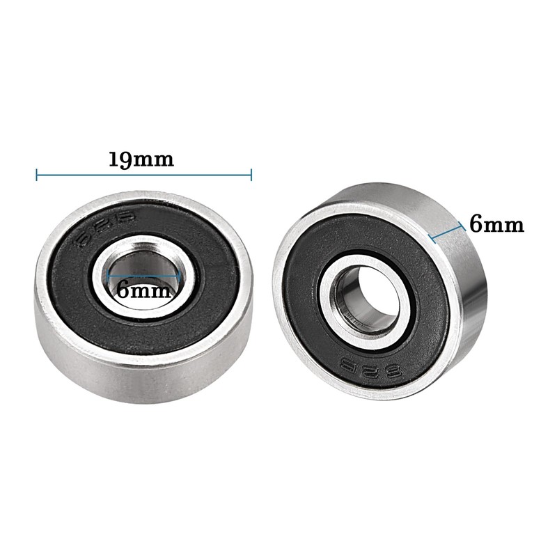 QUARKZMAN 626-2RS 6x19x6mm Ball Bearing x 4pcs. Carbon Steel for