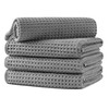 MICROFI Microfiber Waffle Hand Towels, 4 Pieces, Soft, Absorbent, Fast