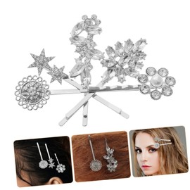 10Pcs Rhinestone Hair Clips for Women Elegant Bridal Hair Accessories Decorative Bobby Pins with Pearls Durable Sturdy for Weddings Parties and Daily Use
