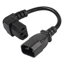 CERRXIAN 20cm 90 Degree IEC 320 C13 to C14 PDU Power Cable,C14 Male to Down Angle C13 Female Power Supply Extension Cord for Monitors,Computers,Etc(Dc13-c14)