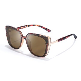 Myiaur Oversized Cat Eye Sunglasses for Women, Polarized Square Sun Glasses Big Large Shade with UV Protection