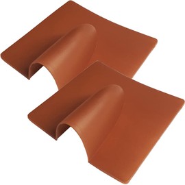Qty 2 – Brown External Brick Buster Plate - Cable Outdoor Wall Entry Burst Tidy Cover - Satellite/Coaxial/Sat/Coax Blast - Loops