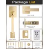 EHOMEWARE Front Door Handle Set, Brushed Gold, Satin Brass, Zinc,