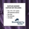 Stoneberry Home Ruffled Shower Curtain Set, Plum