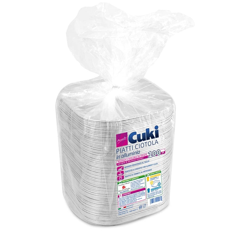 Cuki Aluminium Plate Bowl, Durable and Endlessly Recyclable, Size 18.05