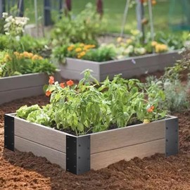 Airsnigi 16 Pieces Raised Garden Bed Corner Brackets, 11'' x 3'' x 3'' Metal Garden Corner Bracket Decorative, L Bracket Heavy Duty Corner Brace for Furniture Flower Vegetable Planter