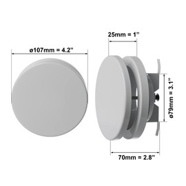 EUROPLAST Diameter 80 mm supply air valve, plate valve, ceiling valve, supply air, white sheet steel, round, for pipe connection