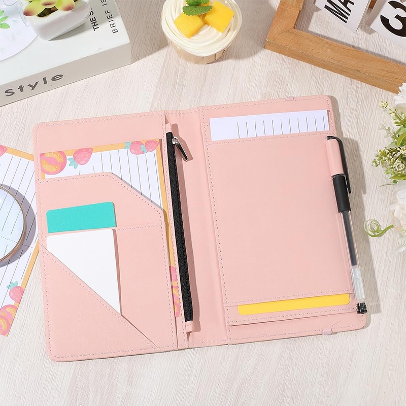 CREATCABIN Clipboards Leather Padfolio Portfolio Organizer Portfolio Folder Binder Storage