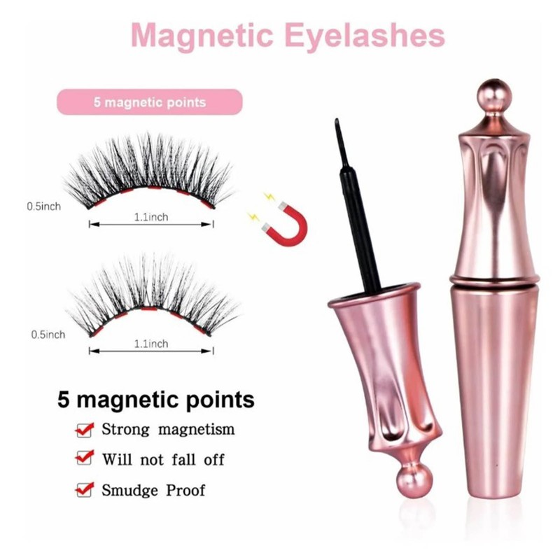 8 Pairs Magnetism Lashes Eyeliner Set Realistic Strong Hold Reusable