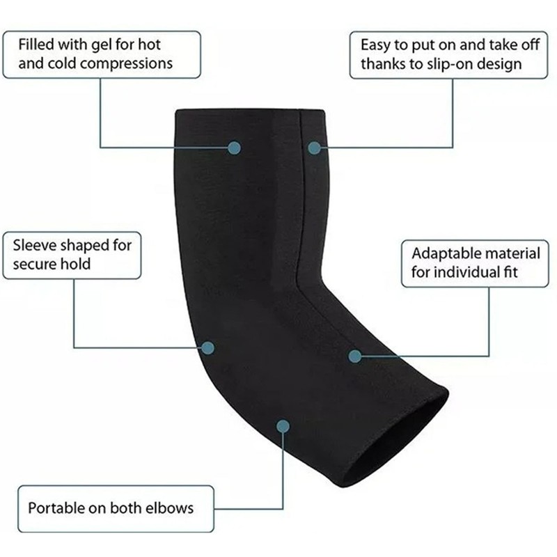 Elbow Gel Sleeve Cold and Hot Compression Elastic Fit Elbow