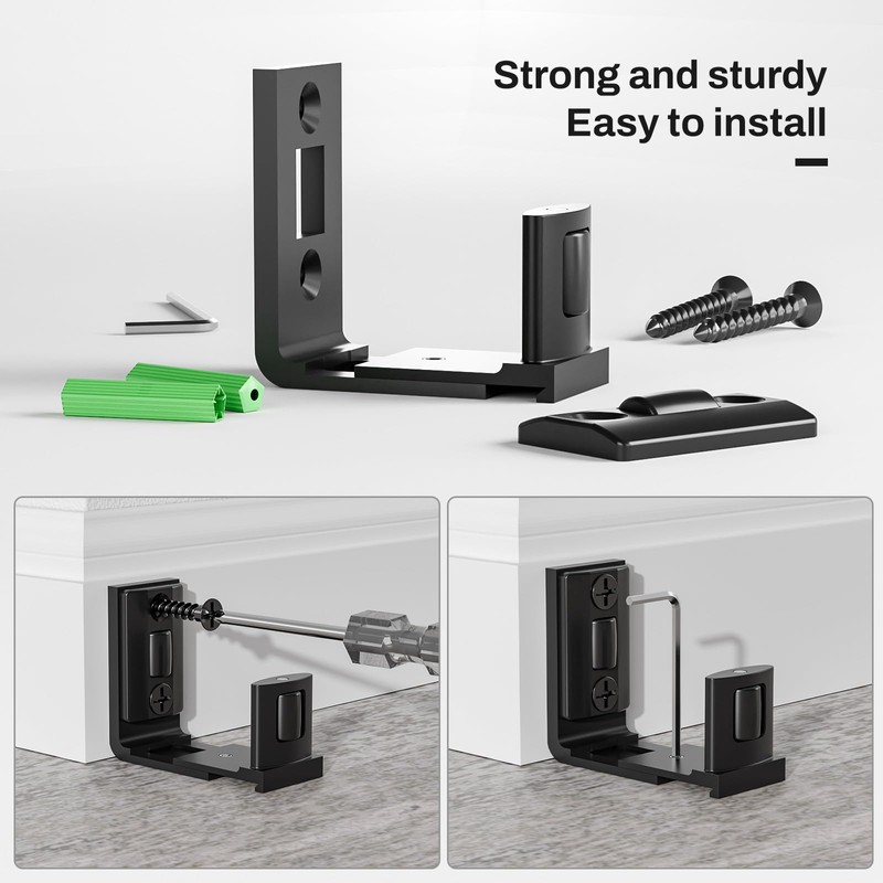 ETIASQSA Adjustable Roller Floor Guide for Sliding Door, Wall/Door Guide