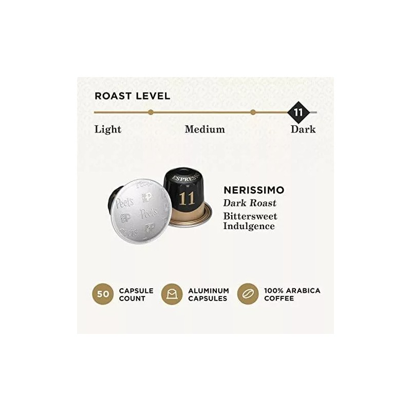 Peet's Peets Coffee Nerissimo 30 or 50 pods Nespresso Original