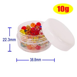 Wopanxye 12pcs 10 Gram 10ml Jars, Small Cosmetic Sample Empty Container, Plastic Round Pot White Screw Cap Lid, Tiny 10g Bottle for Makeup, Eye Shadow, Nails, Powder, Jewelry, Beads, Free Spatulas