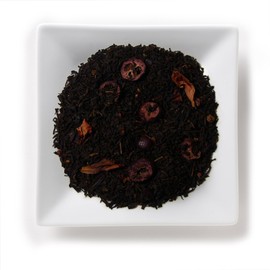 Mahamosa Pomegranate Cranberry Black Tea 8 oz, Loose Leaf Black Tea Blend (with cranberry slices, raspberry pieces, pomegranate arils, peony petals)